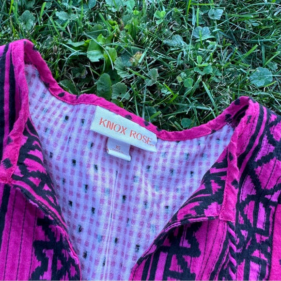 Knox Rose Top Flutter Short Sleeve Blouse Baby Doll Polka Dot - Picture 4 of 5